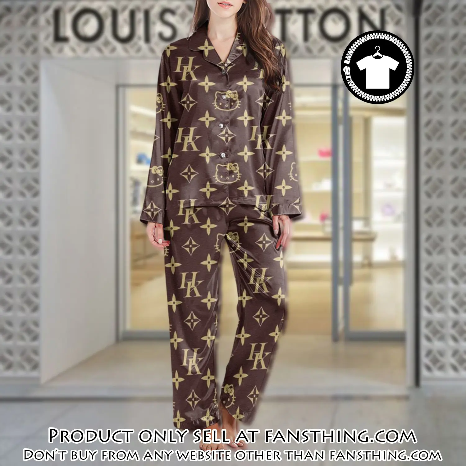 Lv monogram long satin pajama set pjs1017 fst0724069